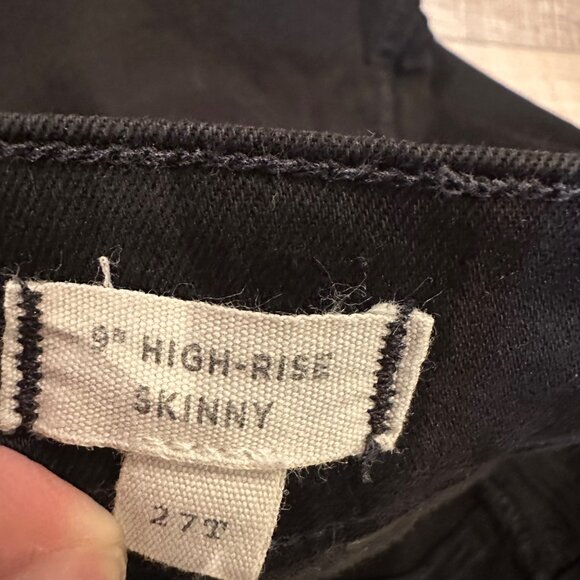 MADEWELL WOMENS 9" HIGHRISE SKINNY BLACK JEANS 27 TALL - Picture 7 of 9